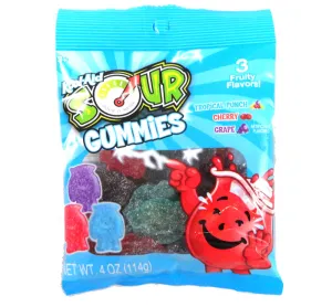 KOOL-AID SOUR SANDED GUMMIES PEG BAG 4oz