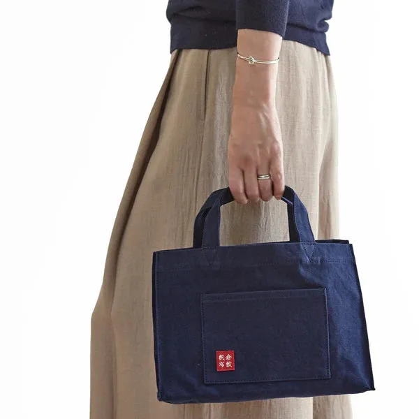 Kurashiki Hampu Canvas Tote Bag - Navy Blue -