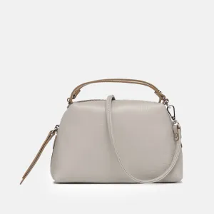 Lamb Grey Leather Small Alifa Bag