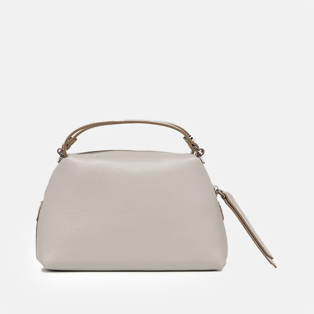 Lamb Grey Leather Small Alifa Bag