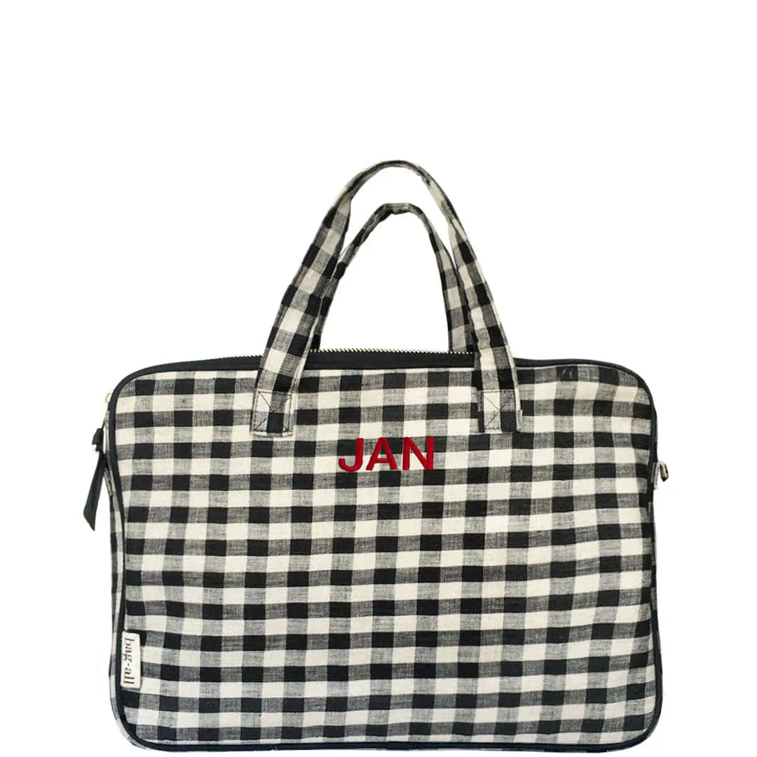 Laptop Case 13", Handle & Charger Pocket, Gingham