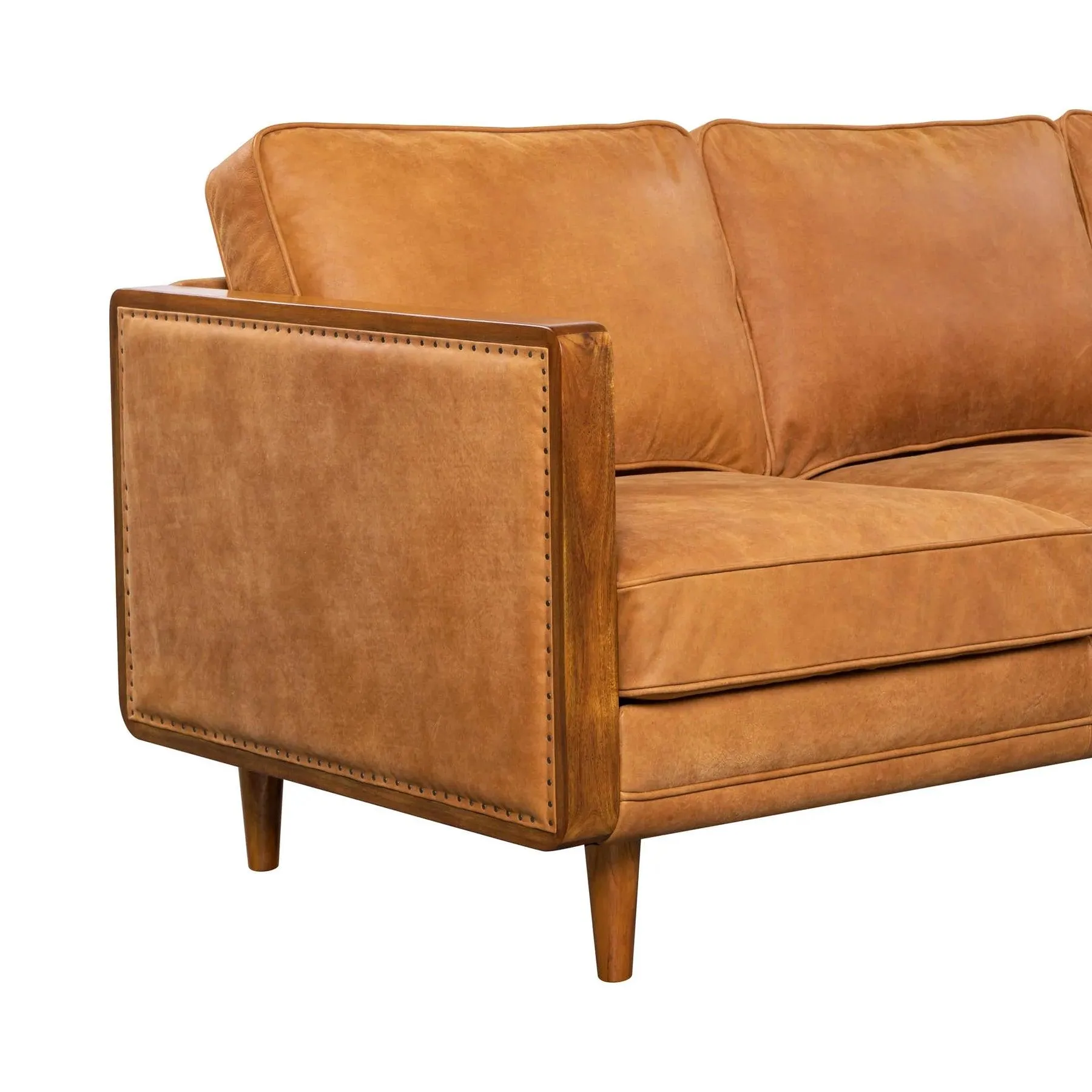 LAS VEGAS MANDALAY Italian Leather Sofa - OUTBACK TAN