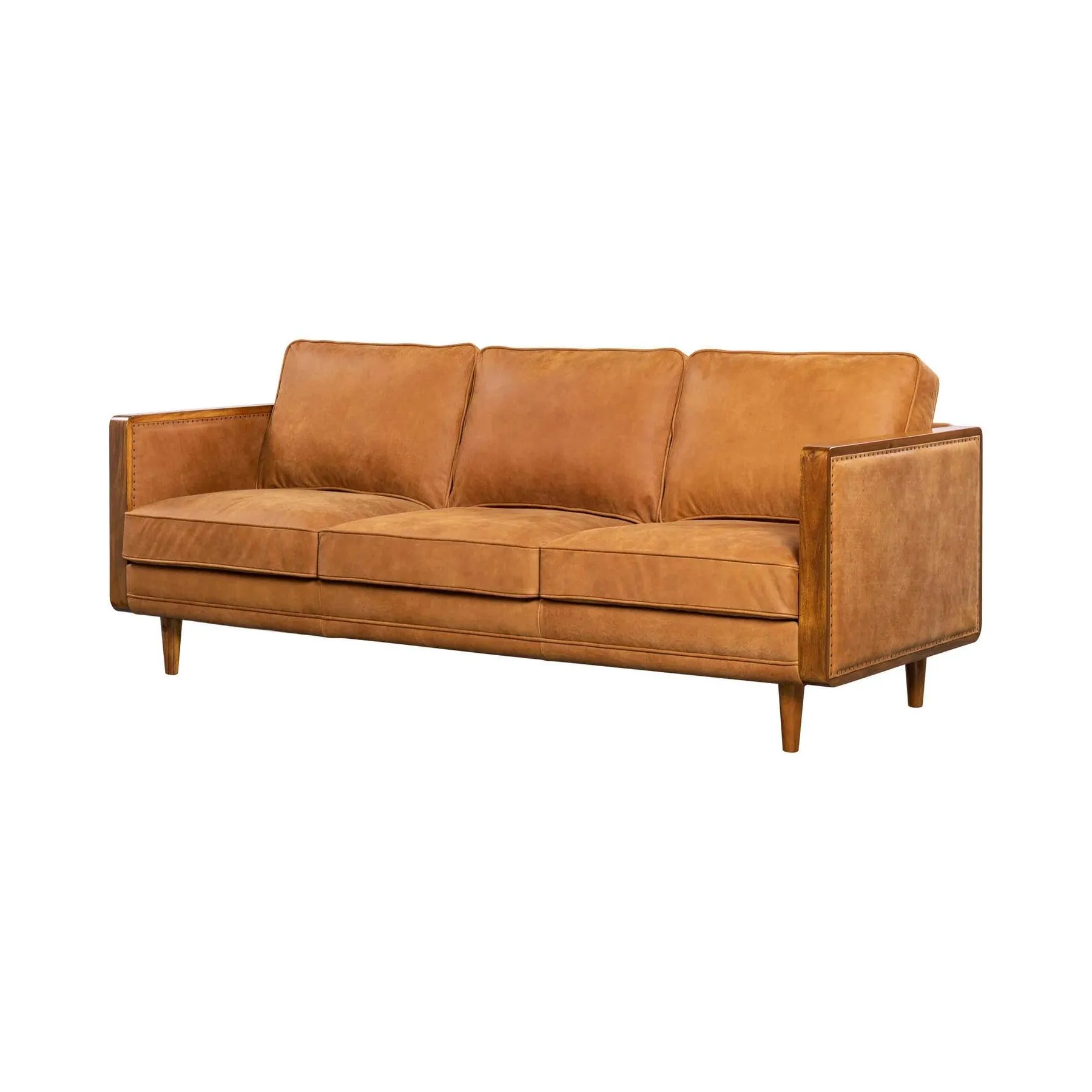 LAS VEGAS MANDALAY Italian Leather Sofa - OUTBACK TAN