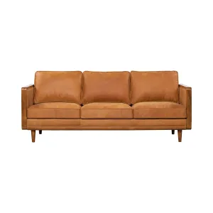 LAS VEGAS MANDALAY Italian Leather Sofa - OUTBACK TAN