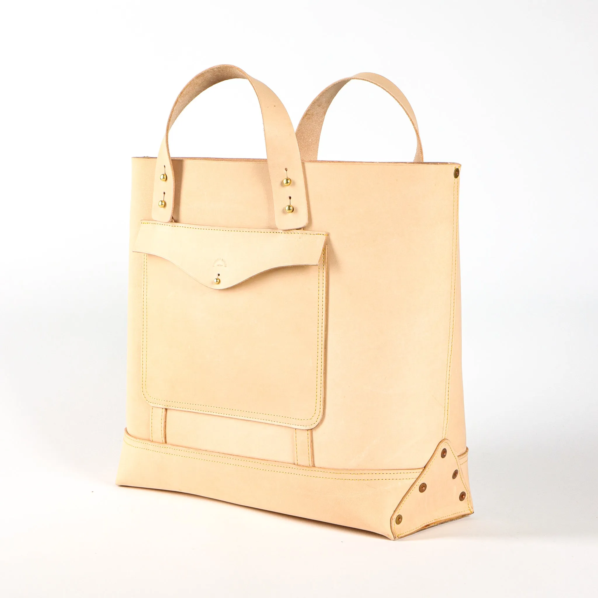 Leather Bucket Tote | Undyed