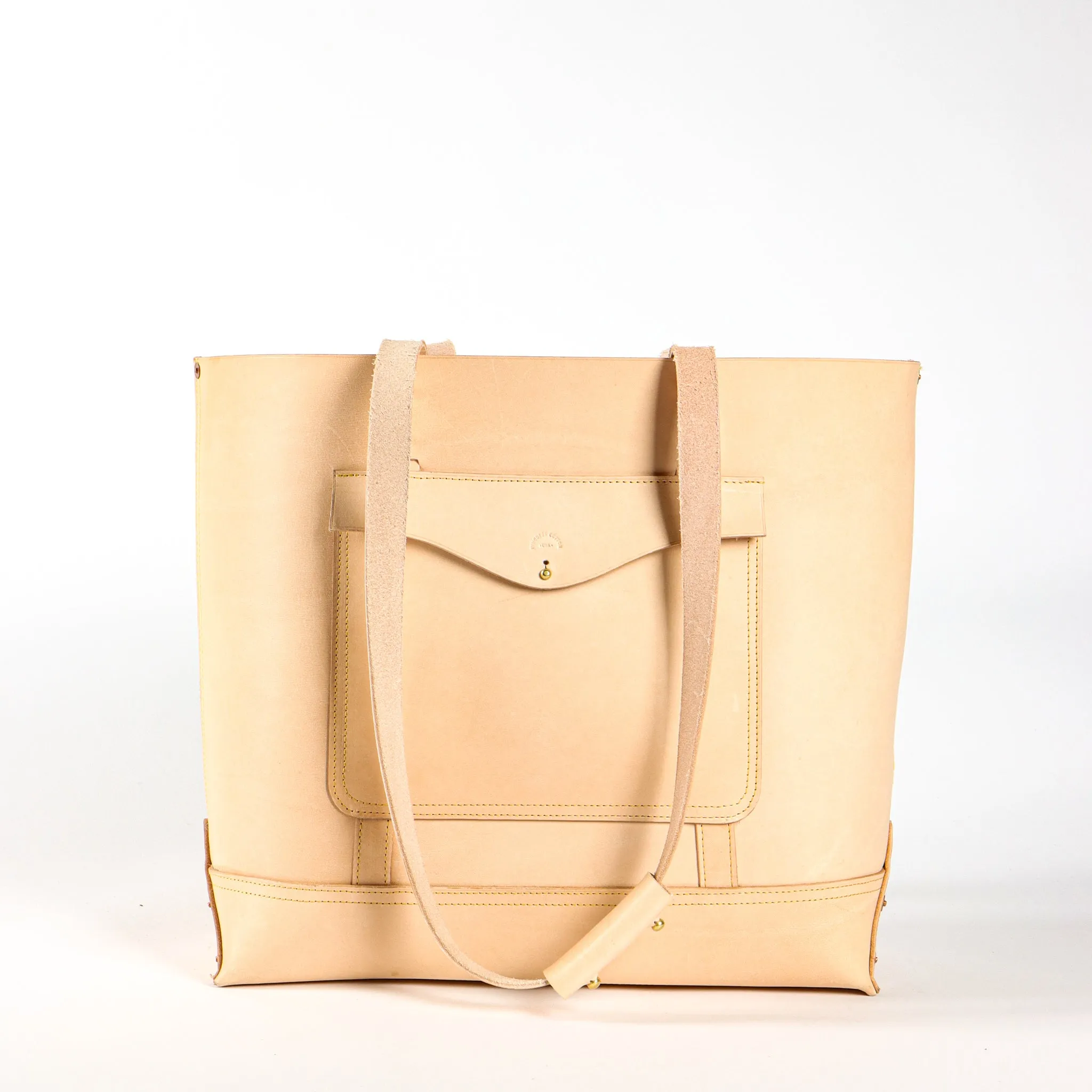 Leather Bucket Tote | Undyed