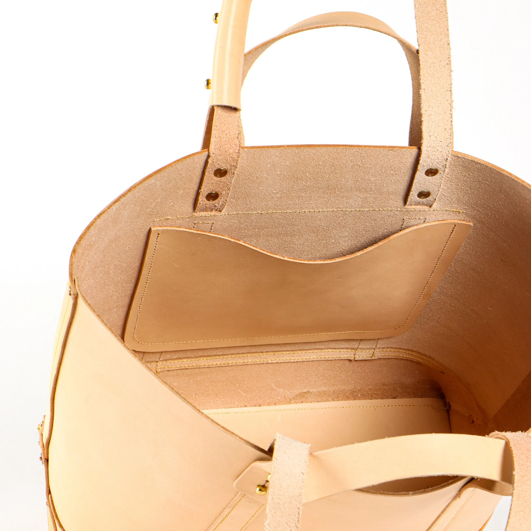 Leather Bucket Tote | Undyed