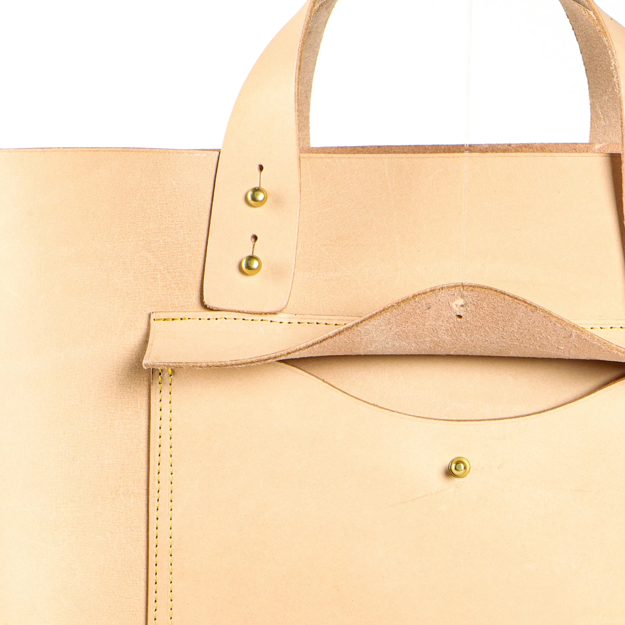 Leather Bucket Tote | Undyed