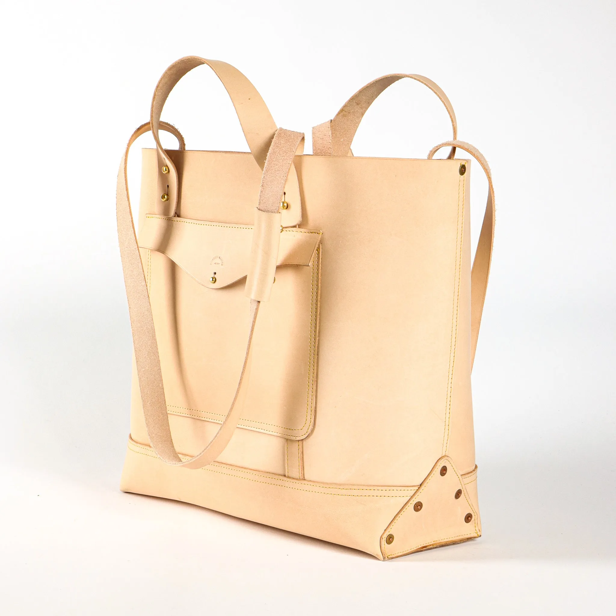 Leather Bucket Tote | Undyed