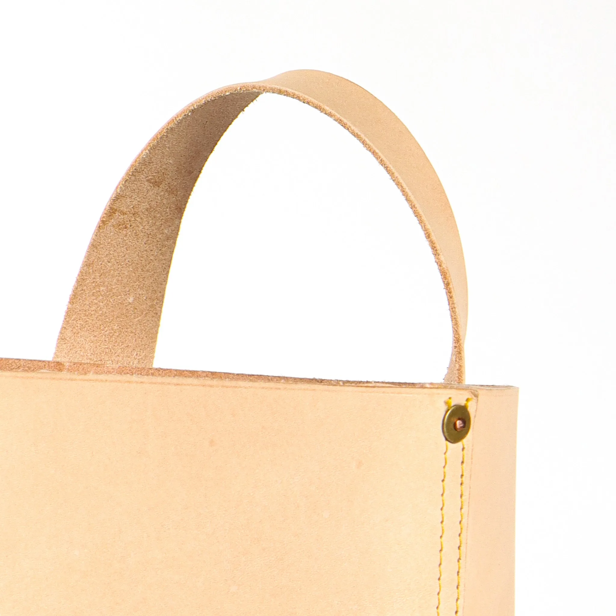 Leather Bucket Tote | Undyed