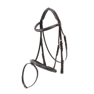 LEATHER HEADSTALL WITH BROWBAND AND NOSEBAND Brown