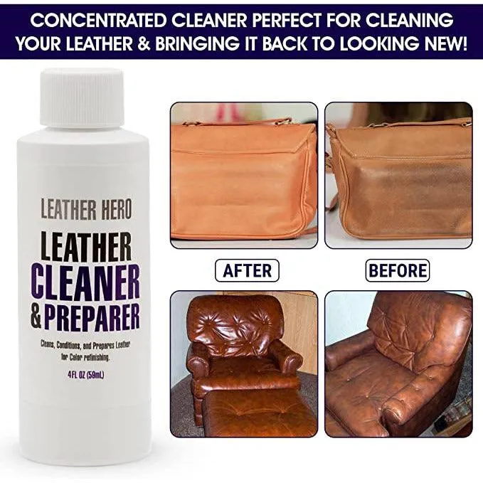 Leather Hero Leather Cleaner & Conditioner 4oz Concentrated (Makes 16oz)