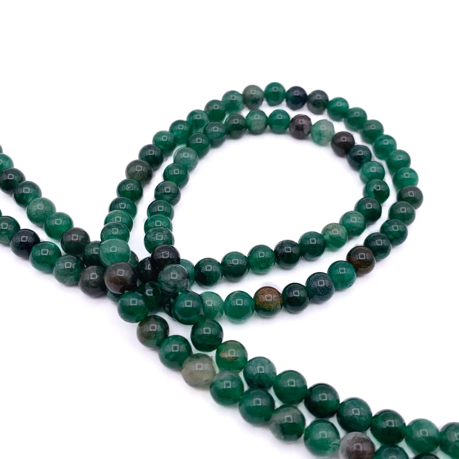 Lepidolite Green 6mm Smooth Rounds Bead Strand