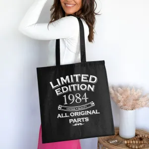 Limited Edition 1984 Tote Bag, All Original Parts Cotton Bag, Vintage Quality Tote for Birthdays, Cotton Bag for Life