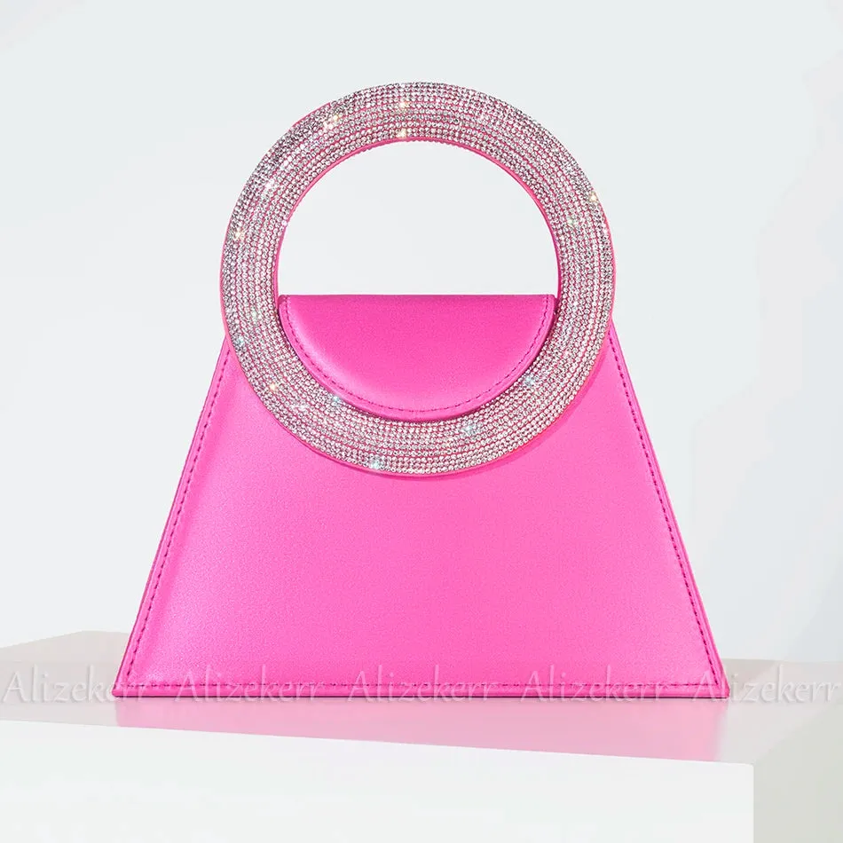 Lux Rhinestone Satin Handbag