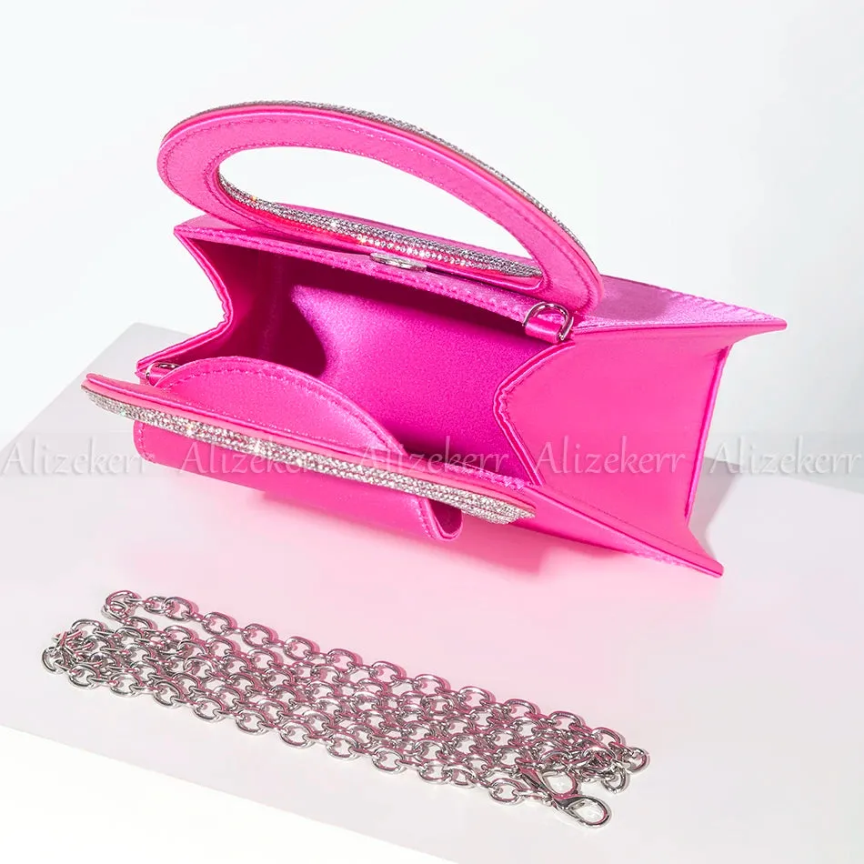 Lux Rhinestone Satin Handbag