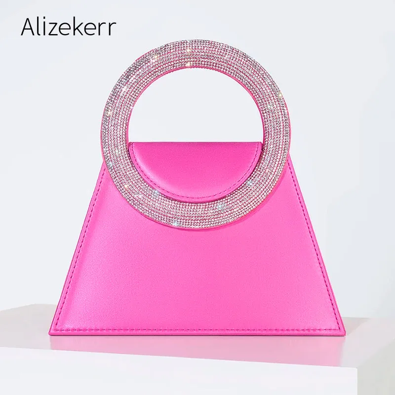 Lux Rhinestone Satin Handbag