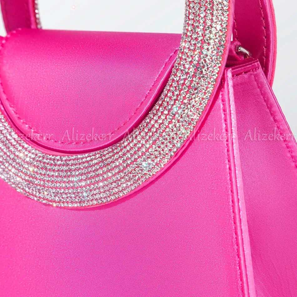 Lux Rhinestone Satin Handbag