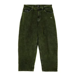 Magenta Og Denim Pants Stitch Green Denim