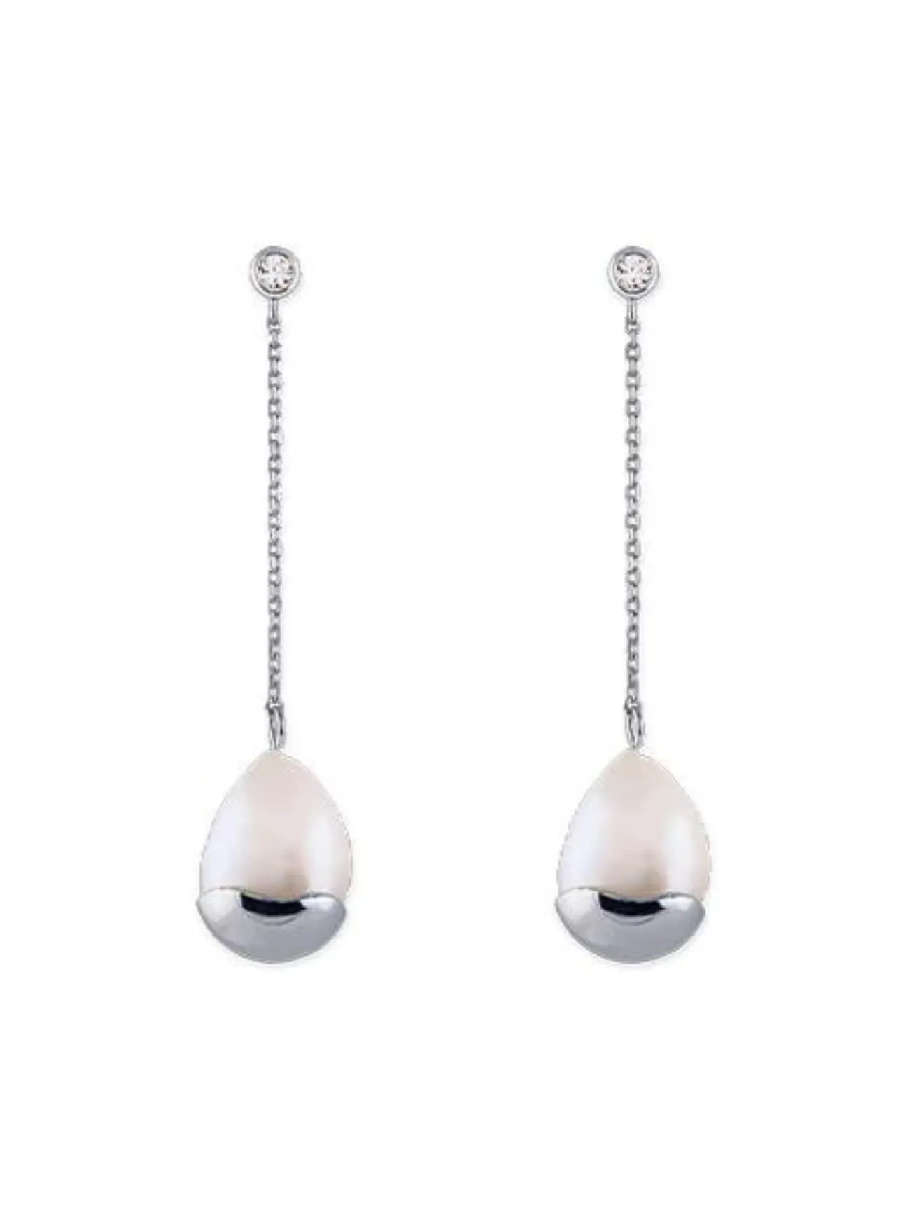 Marine Pearl Chain Earrings