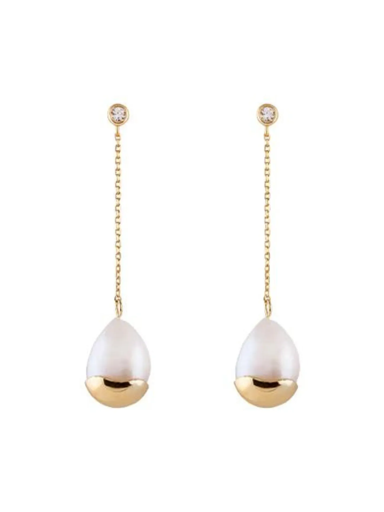 Marine Pearl Chain Earrings