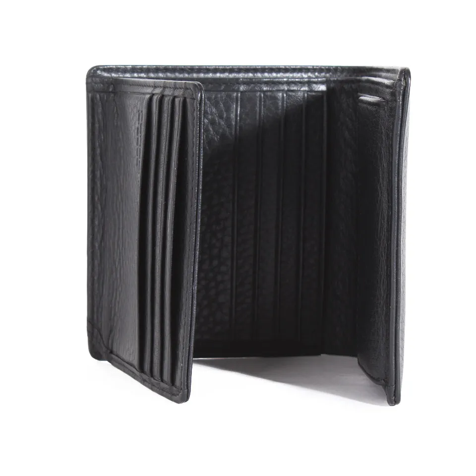 Men Leather Slim Wallet   / black -6876