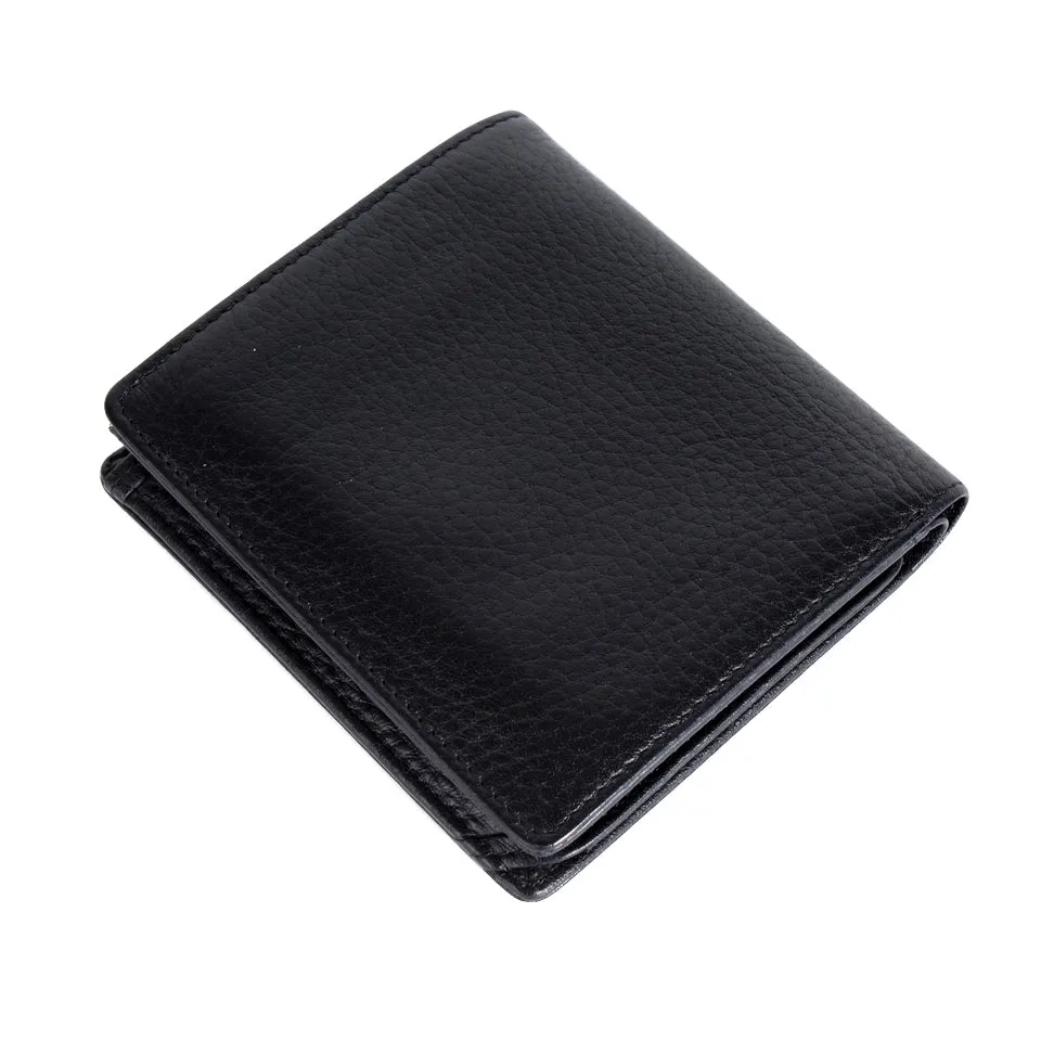 Men Leather Slim Wallet   / black -6876