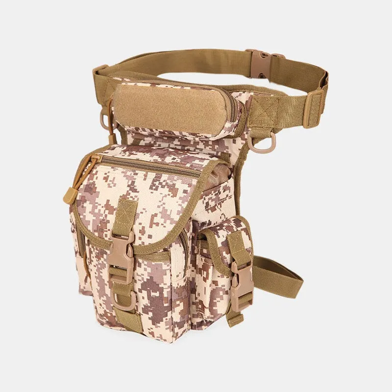 Men Oxford Cloth Camouflage Outdoor Sport Reporter Photography Leg Bag Waist Shoulder