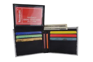 Mexico 1000 Pesos Men's Genuine Leather Bifold Multi Card ID Center Flap Wallet 1246-23