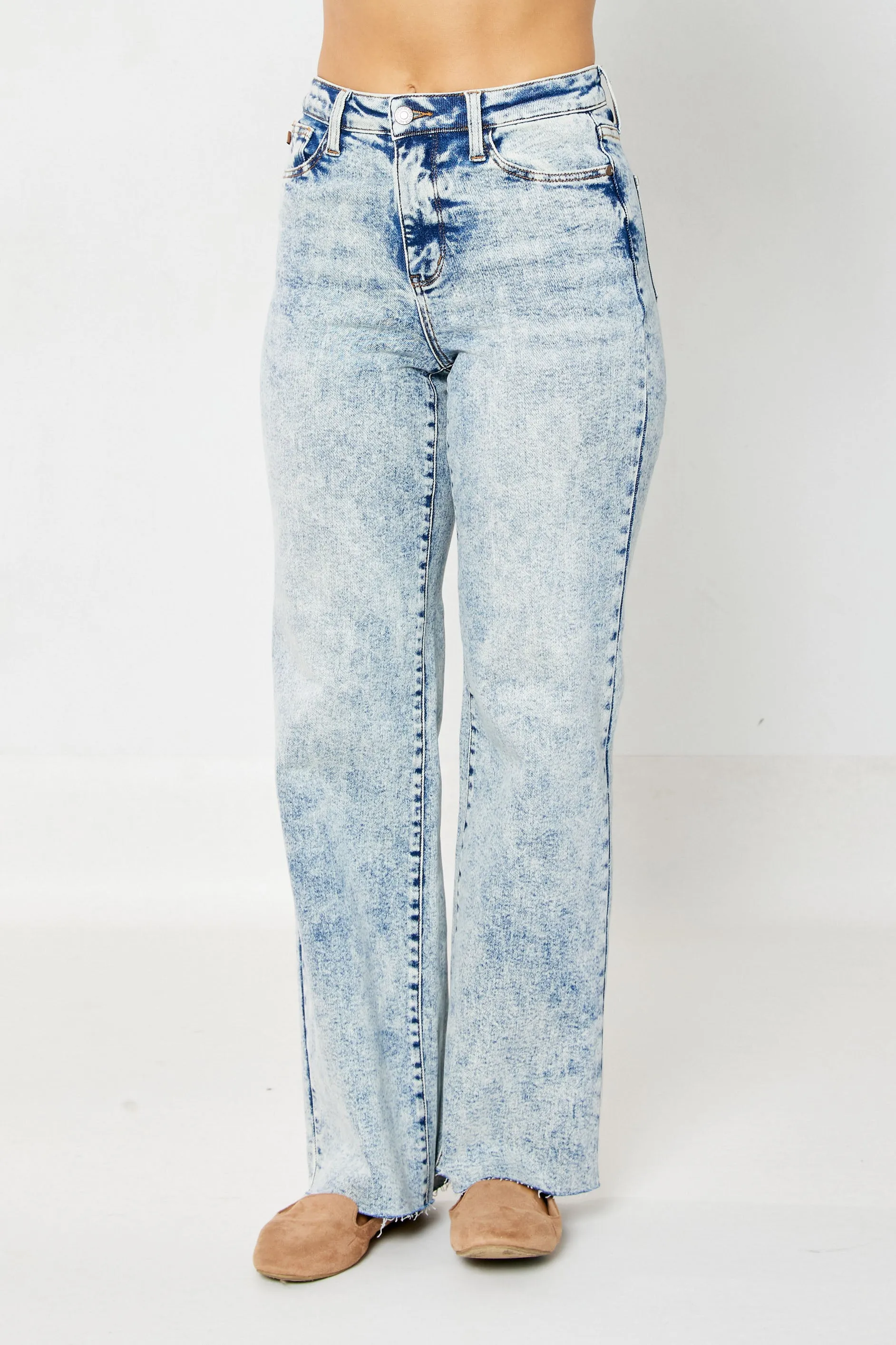 Miami High Waist Mineral Wash Raw Hem Denim