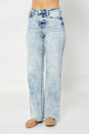 Miami High Waist Mineral Wash Raw Hem Denim