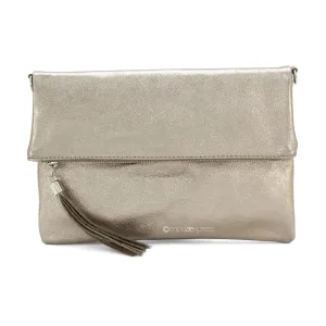 Milly Metallic Foldover Leather Clutch - 2 colours