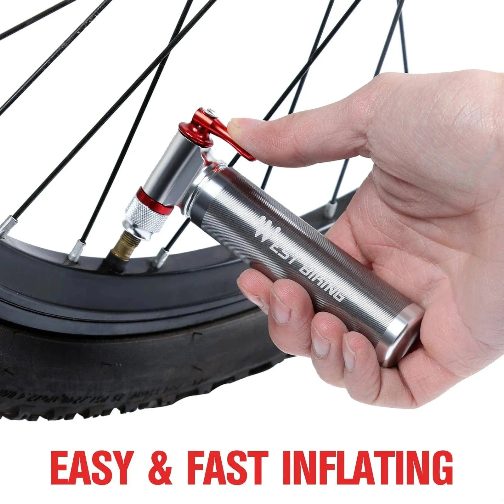 Mini Bike Pump CO2 Inflator Road Mountain Bikes Bicycle Tire Pump for Presta and Schrader Bicycle Accessories