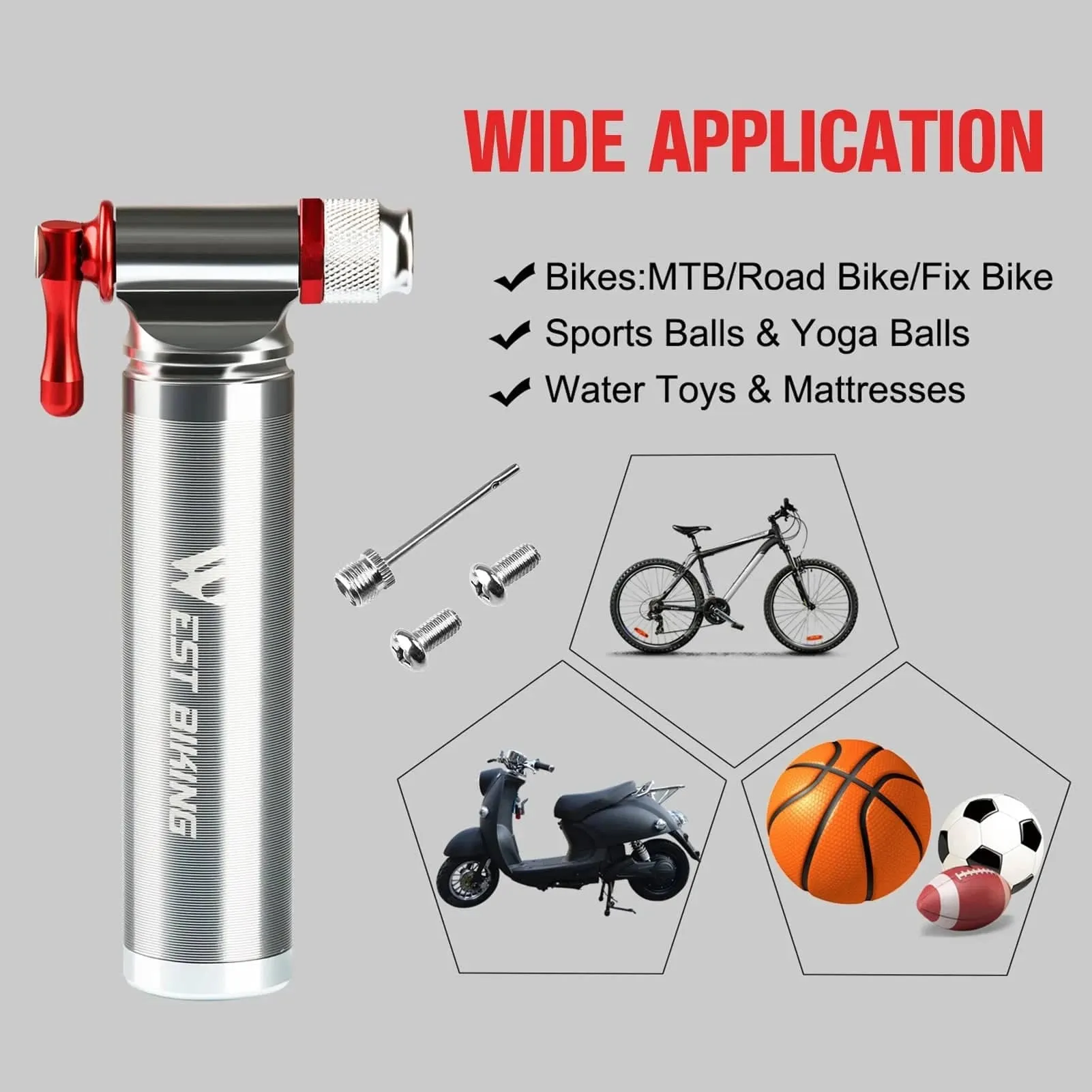 Mini Bike Pump CO2 Inflator Road Mountain Bikes Bicycle Tire Pump for Presta and Schrader Bicycle Accessories