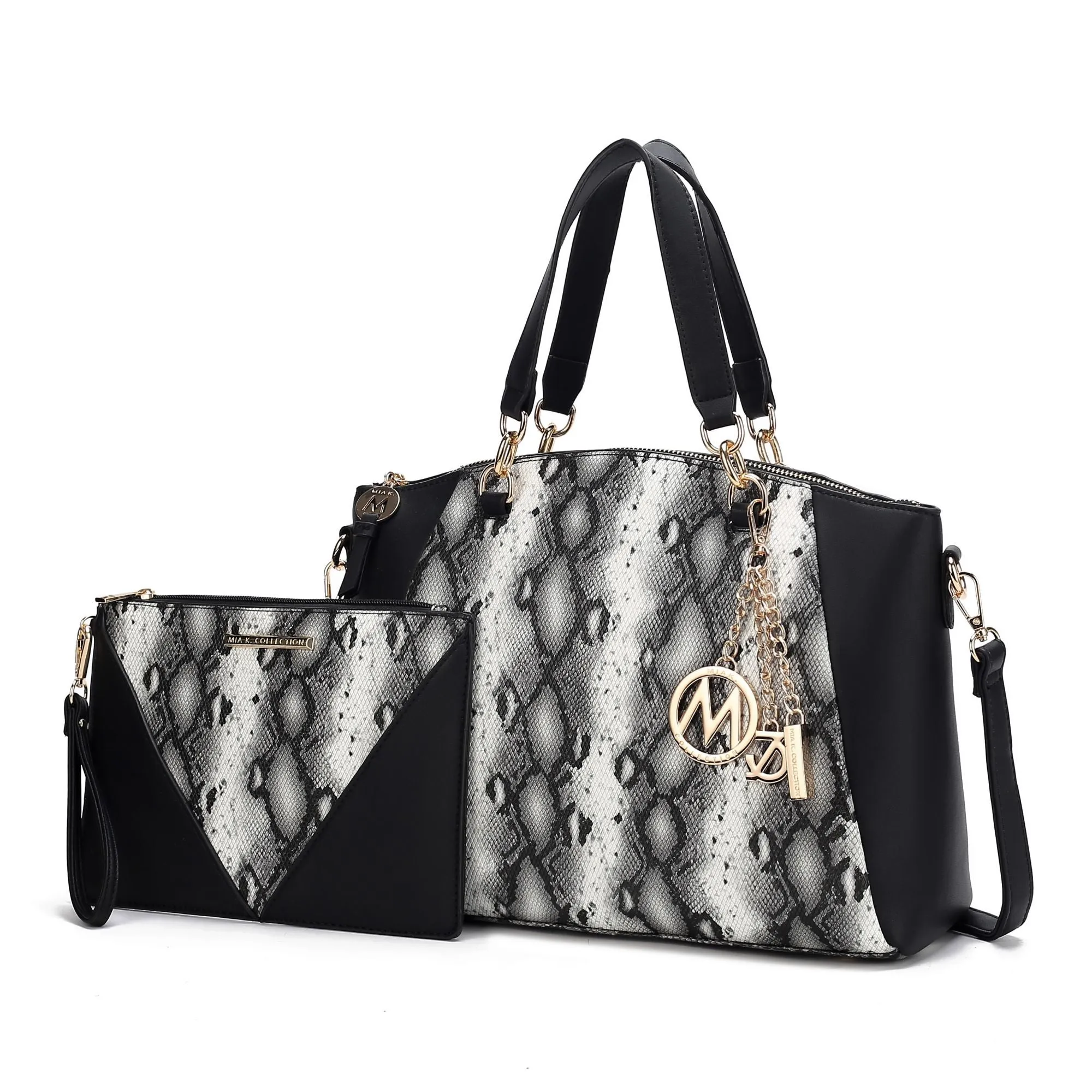 MKF Collection Addison Snake Embossed Women Tote Bag with matching Wristlet by Mia k