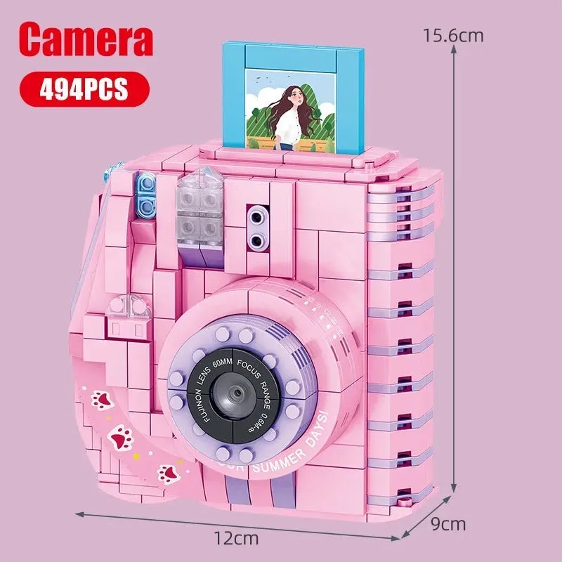 MOC Retro Instant Photo Camera MINI Bricks Toy