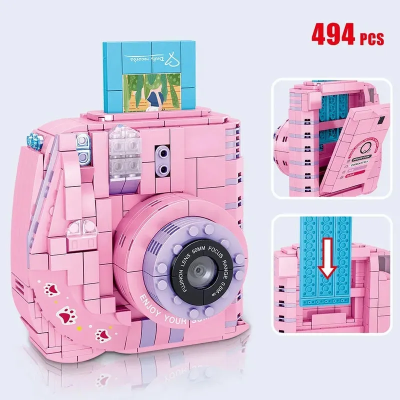 MOC Retro Instant Photo Camera MINI Bricks Toy