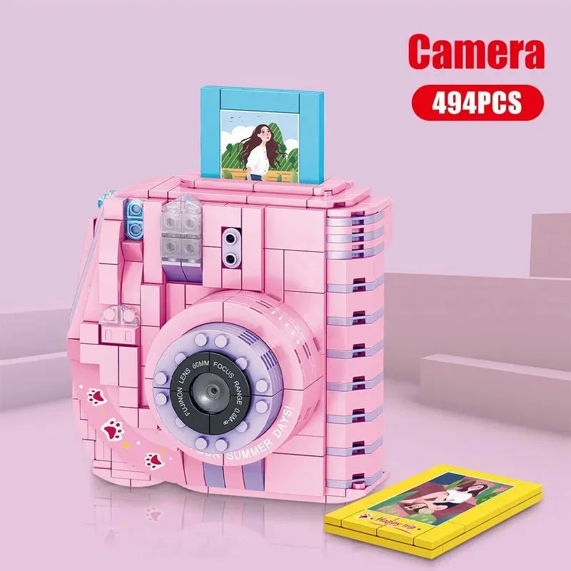 MOC Retro Instant Photo Camera MINI Bricks Toy