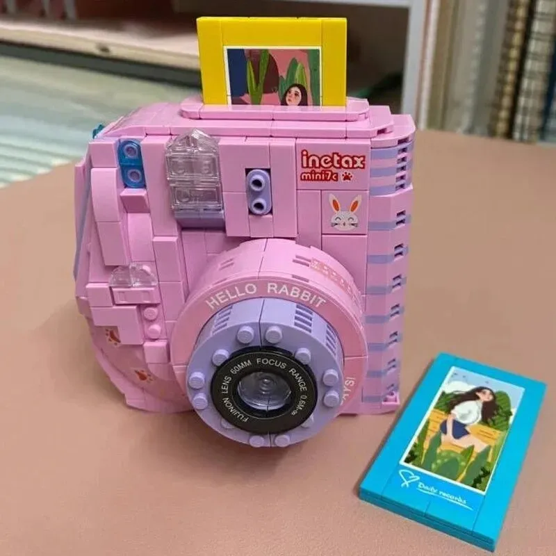 MOC Retro Instant Photo Camera MINI Bricks Toy