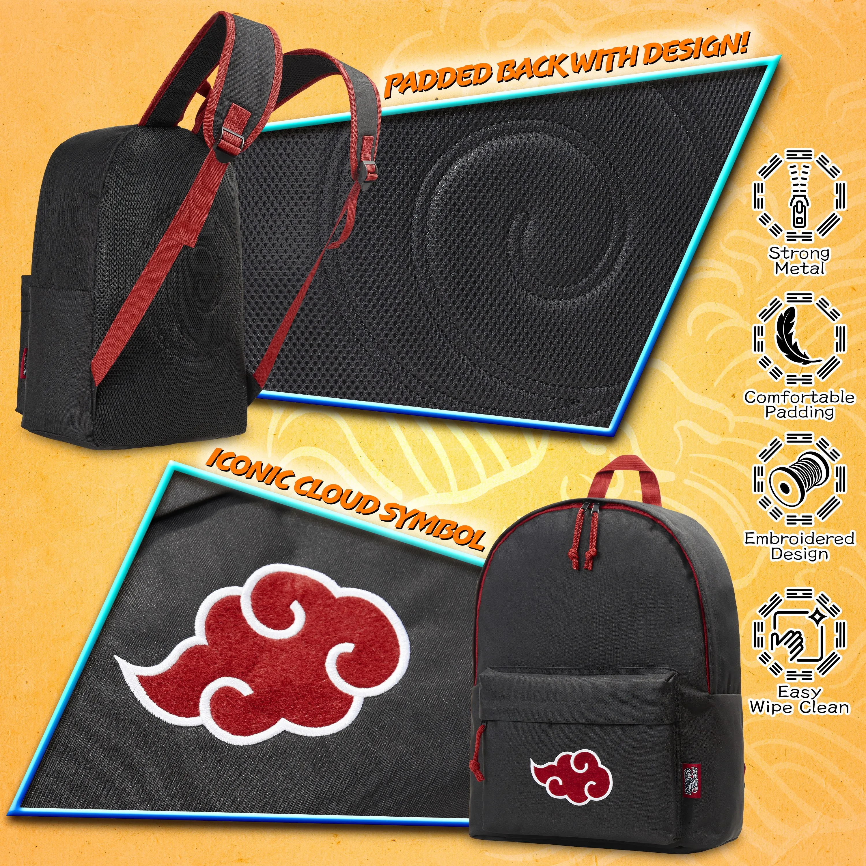 Naruto Backpack - Akatsuki Anime School Bag