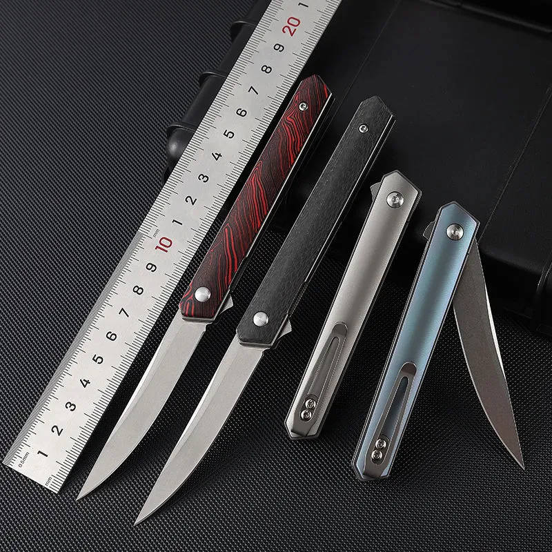 New Outdoor G10 Titanium Handle Light Weight Camping Folding Knife  Vg10 Steel Edc Pocket Camping Knife