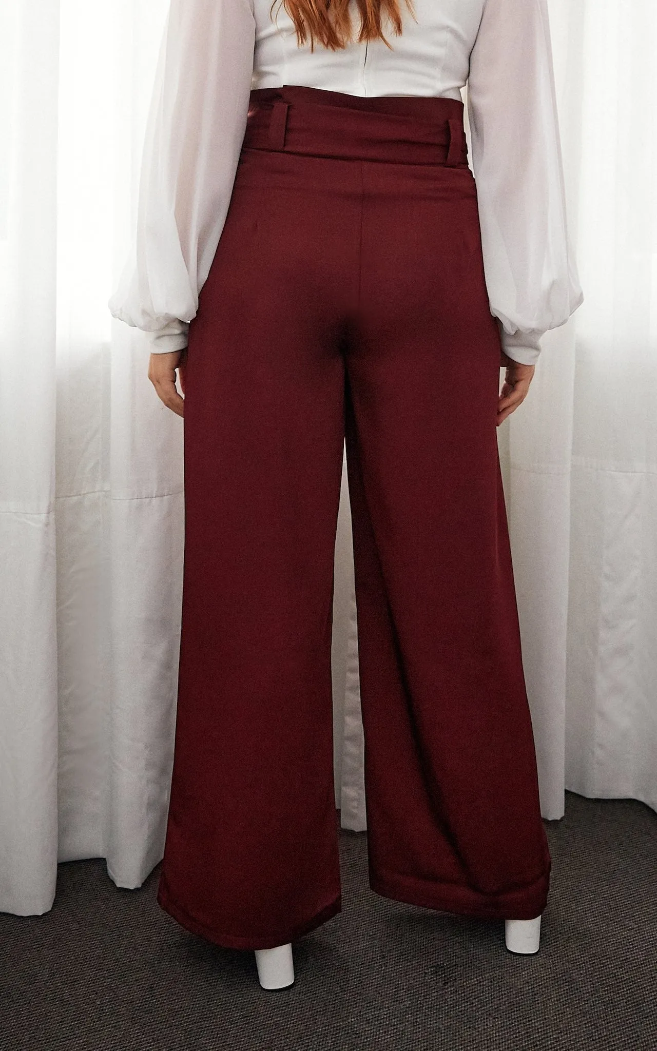 Nookie Wide Leg Pants - Burgundy