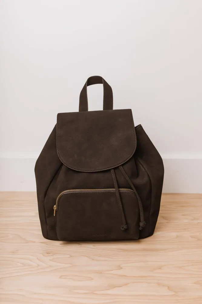 Olivia Drawstring Backpack in Black