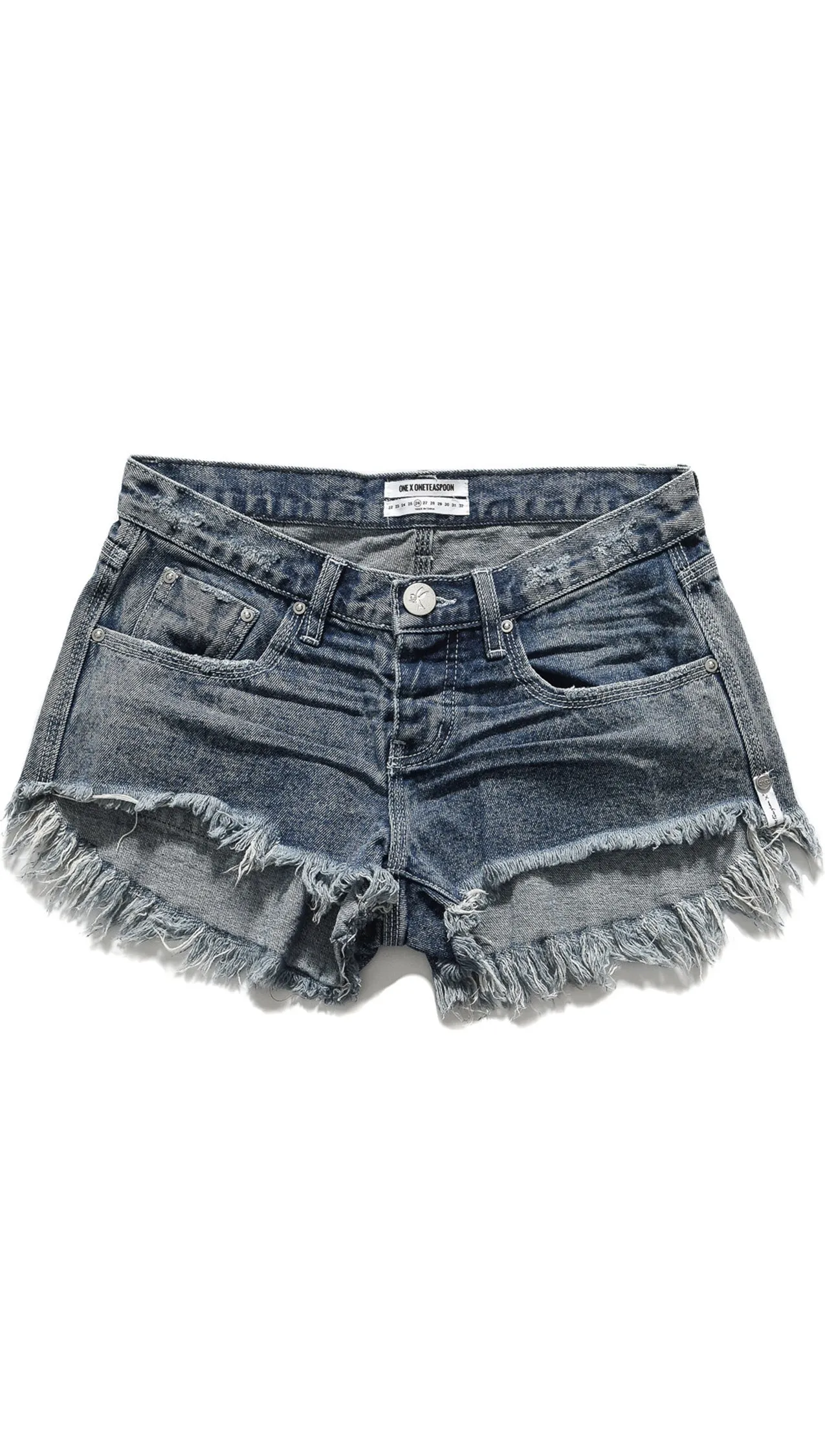 One Teaspoon Low Waist Bonita Denim Shorts Blue Society