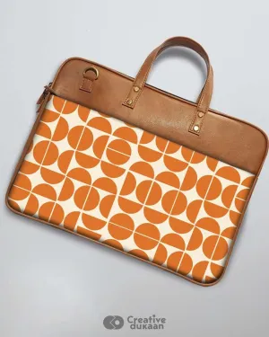 Orange Geometry - The Vegan Leather Laptop Bag