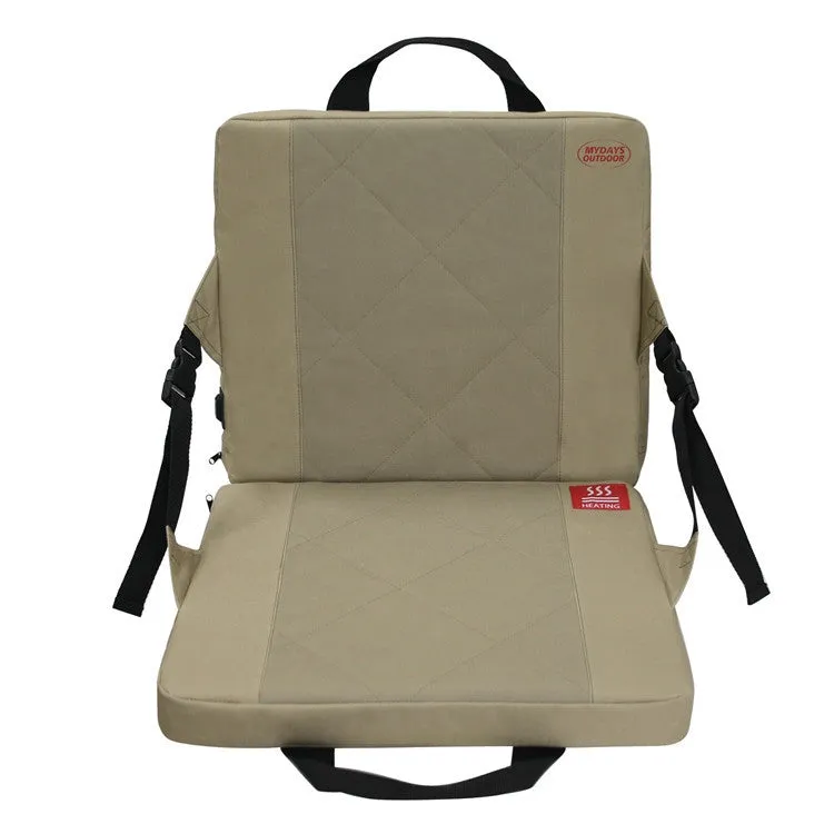 Outdoor Portable Camping Heated Foldable Cushion, Size: 33x38x4cm(Khaki)