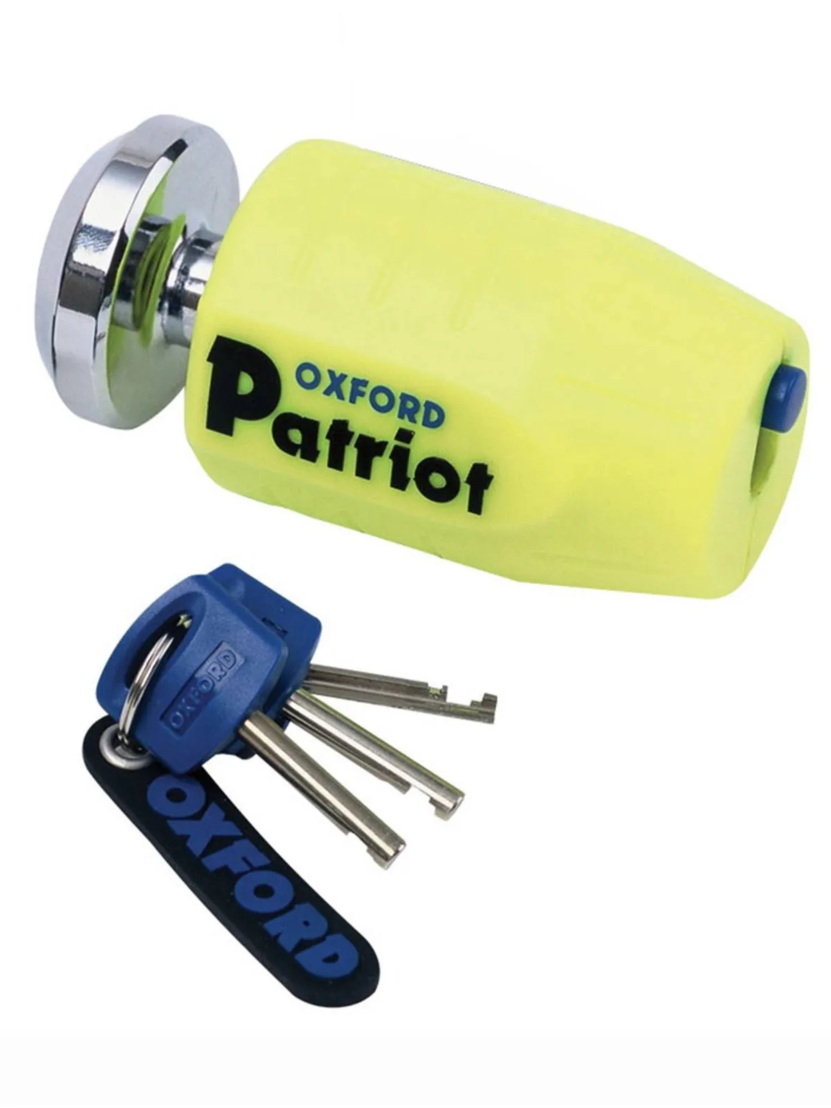 Oxford Patriot 14mm Motorcycle Disc Lock Yellow