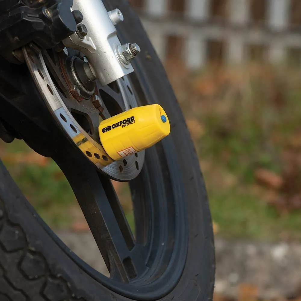 Oxford Patriot 14mm Motorcycle Disc Lock Yellow