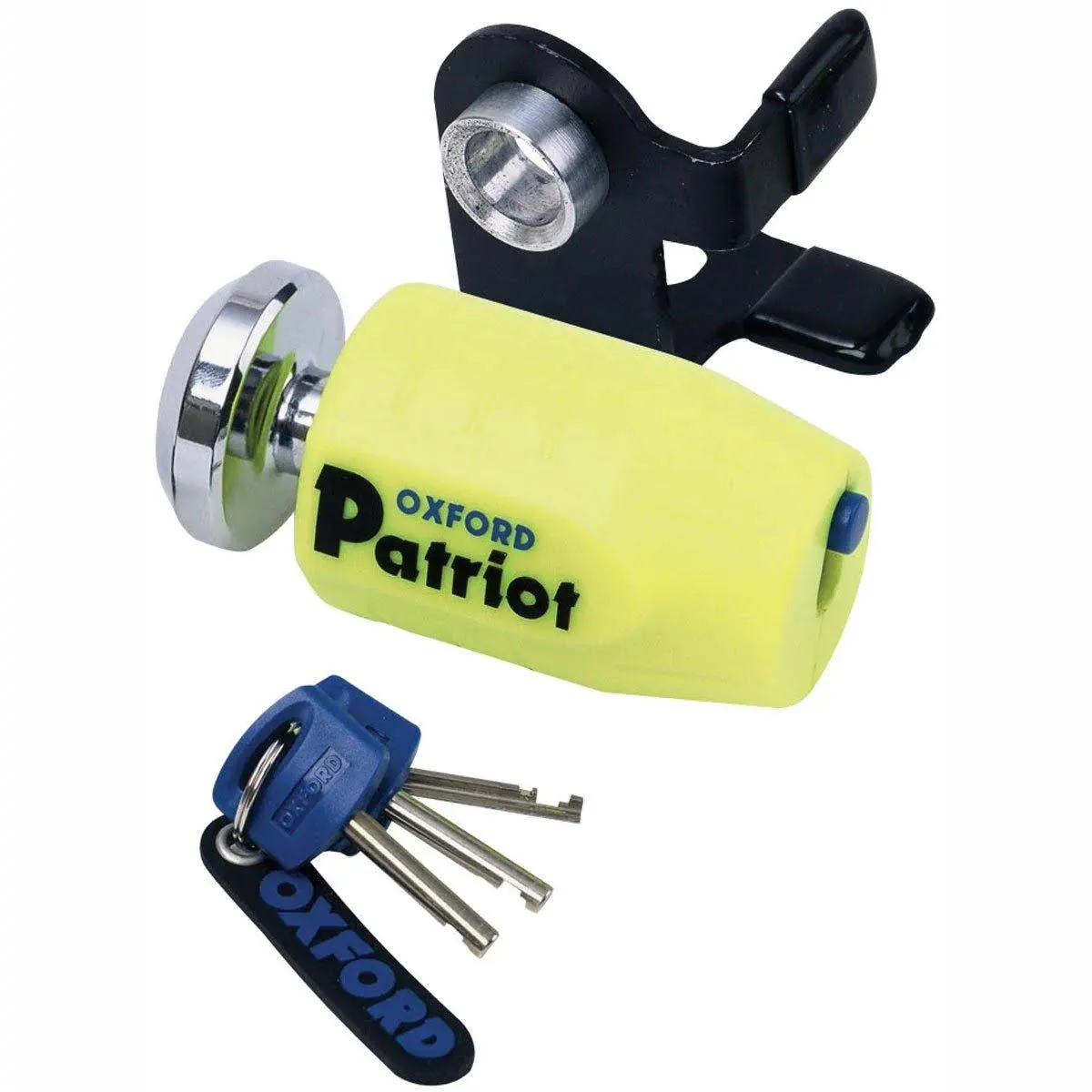 Oxford Patriot 14mm Motorcycle Disc Lock Yellow