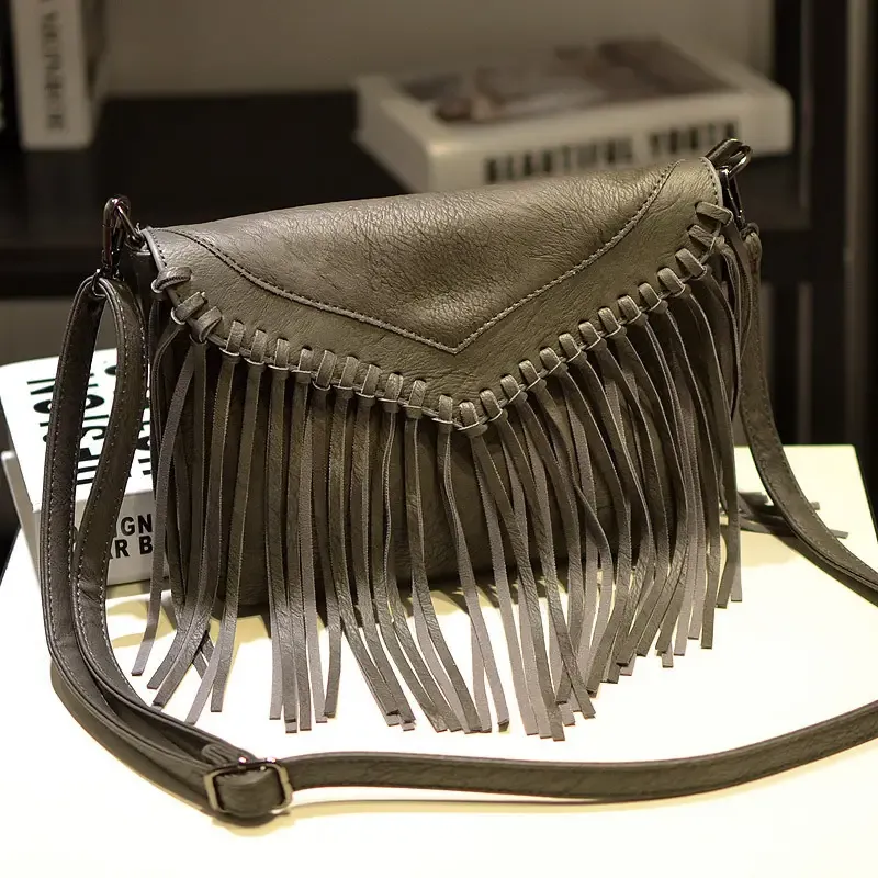 Paziye Envelope Fringe Crossbody Bag